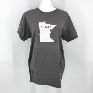 Duluth MN Minnesota Shirt Hanes Brand Cotton Gray White MN State Women's Large